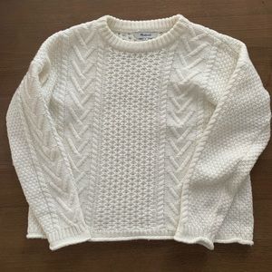 Madewell Cream Cable Knit Sweater